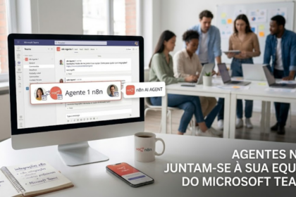 Interface do n8n mostrando um fluxo de automação integrado ao Microsoft Teams.