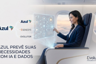 Avião da Azul Linhas Aéreas voando ou passageiro utilizando o aplicativo de viagem no celular em um aeroporto.
