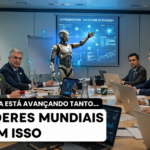 Representação gráfica de ataques cibernéticos e proteção de dados com inteligência artificial, destacando redes de conexão e segurança digital corporativa.