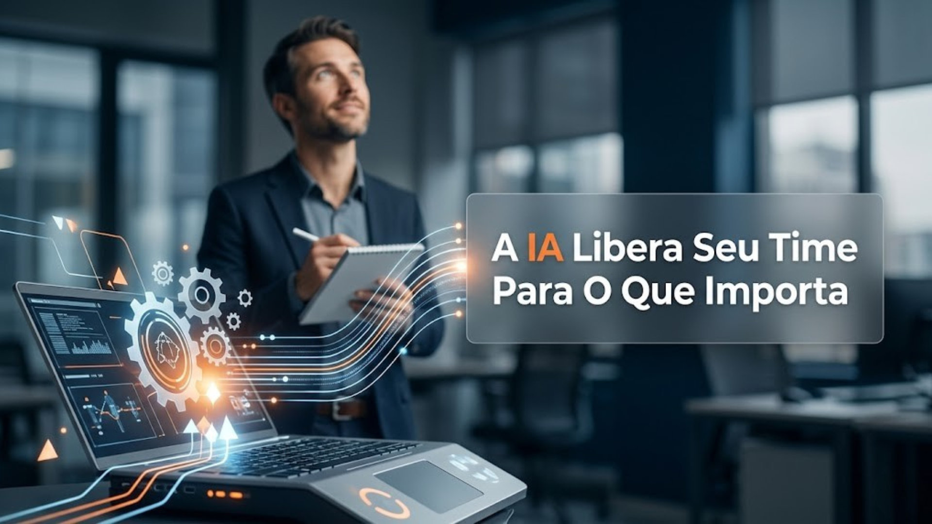 Tela de computador exibindo um fluxo de automação de processos de negócios com inteligência artificial.